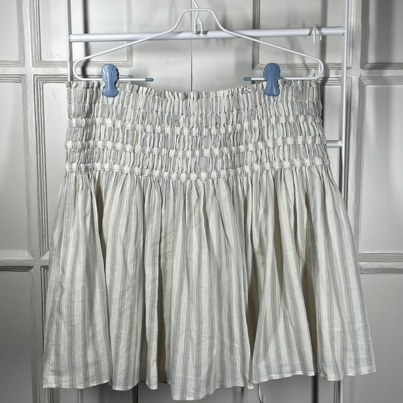 Madewell NWT Smocked Pull-On Mini Skirt in Stripe Size L - Picture 4 of 8